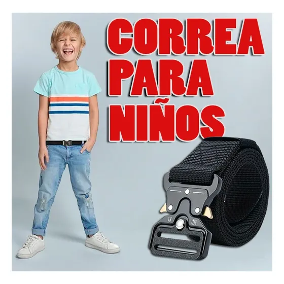 Correa Cinturon Tactico Militar Hebilla Metalica Para Niños