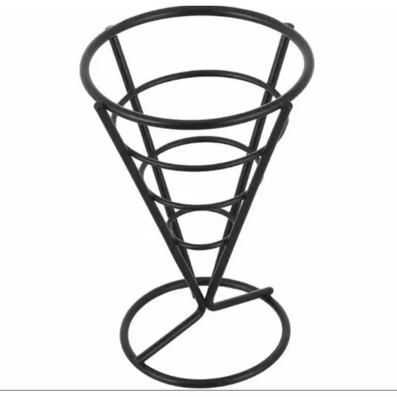 Cono Para Papas, Wafles, Crepas 18 X 11.5 Cm Grande 20 Pz Color Negro Liso