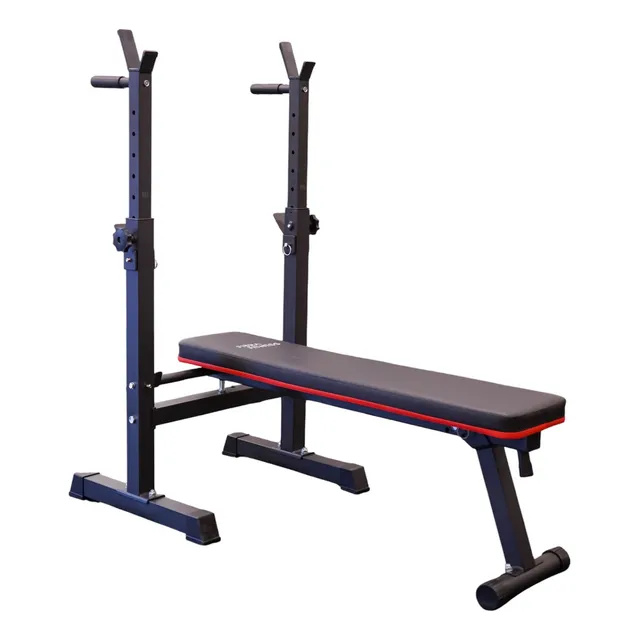 Banco Plano Soporte Barra Press Pecho Pesas Multiangular Gym