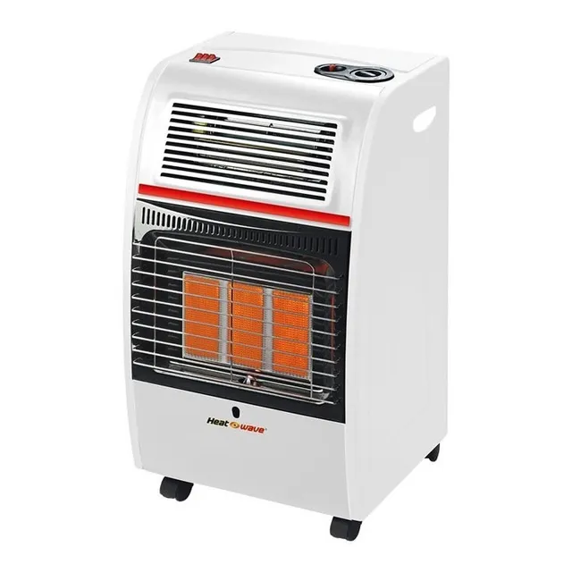 Calefactor 2 En 1 Gas Lp 3 Radiantes Turbo Hg3rf Heat Wave Color Blanco