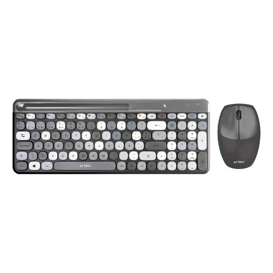 Kit Teclado Y Mouse Acteck Mk470 Inalambrico Delgado Gris