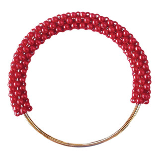 Mango De Bolso De Perlas Correa De La Correa Redonda De Rojo Mango De Bolso De Perlas Correa De La Correa Redonda De Rojo