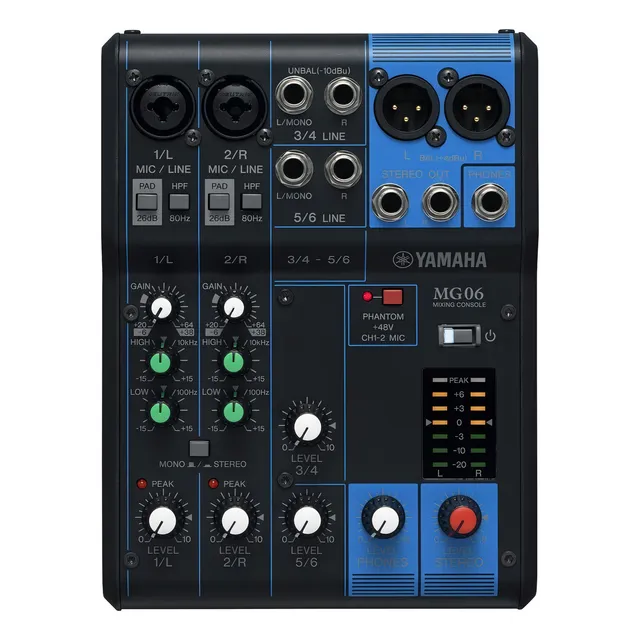 Consola Yamaha MG06 de mezcla 220V