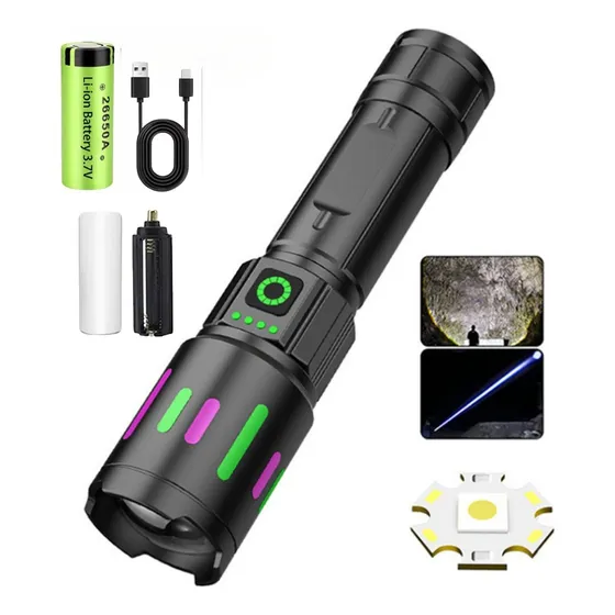 Linterna Táctica Led Recargable Zoom Largo Alcance
