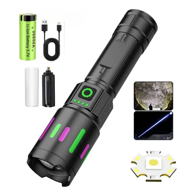 Linterna Táctica Led Recargable Zoom Largo Alcance