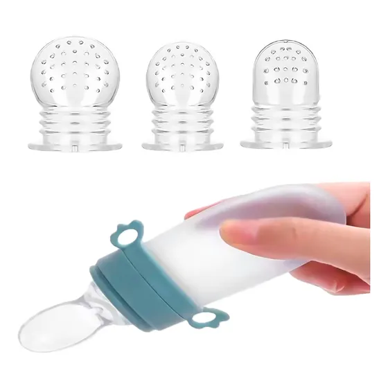 Tetero Alimentación Complementaria 40 Ml Cuchara 3 Chupos