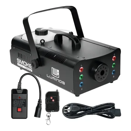 Máquina Fumaça 2000w Led Rgb 2 Controles P/ Festa Balada Dj Cor Preta
