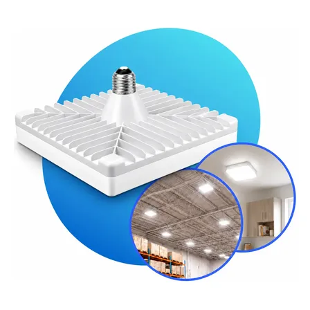 Lâmpada Led Painel Quadrada E27 100w Bivolt Branco 6500k 127/220v Branco-frio