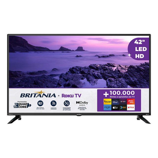 Smart Tv 42 Britânia Btv42g6fr2cp Roku Tv Dolby Audio Smart Tv 42 Britânia Btv42g6fr2cp Roku Tv Dolby Audio