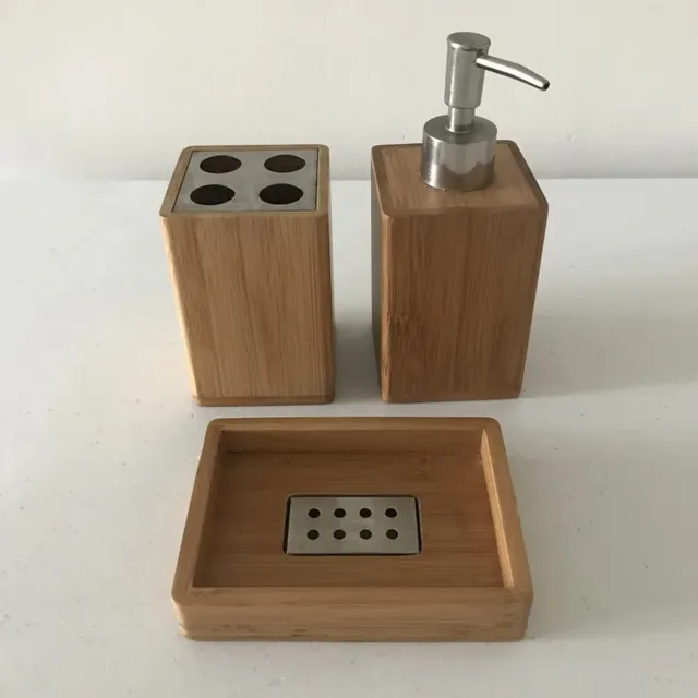 Juego De 3 Piezas Para Baño De Madera Nuevo