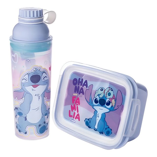 Kit Shakeira 660 Ml + Marmita 850 Ml Stitch Disney Kit Shakeira 660 Ml + Marmita 850 Ml Stitch Disney