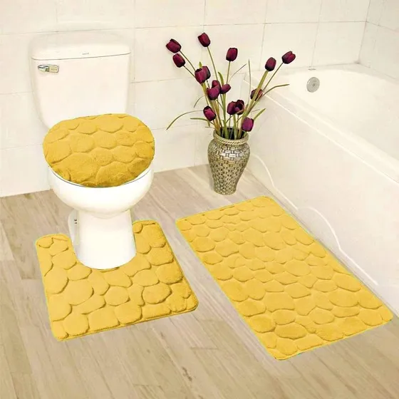 3 Alfombra Baño Espuma Viscoelastica Diseño Piedra