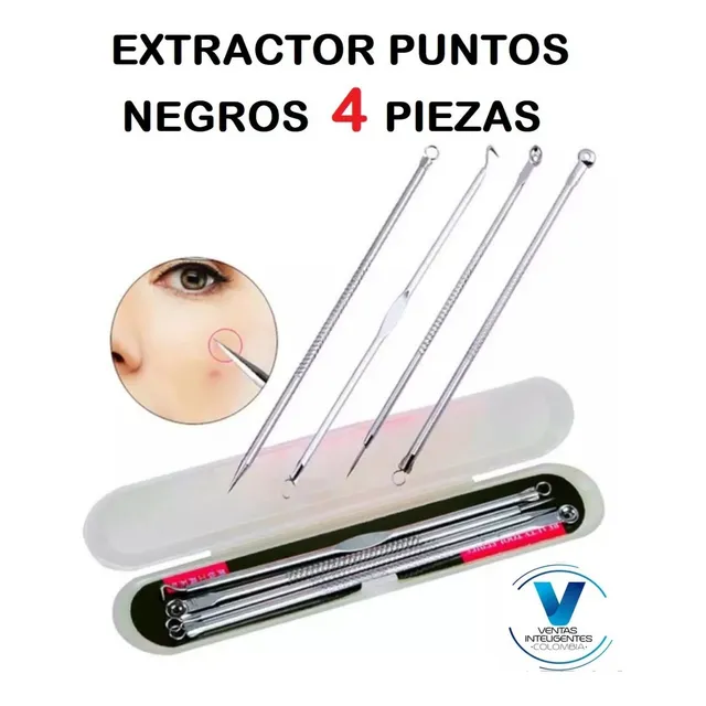 Extractor Puntos Negros Espinillas Acné Kit X 4 Unidades