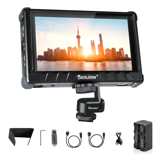 Desview P5ii Visualización Táctil Para Monitor De Campo 5.5 Pulgadas 800 Nits De Alto Brillo 4k Hdmi Con Hdr 3d Lut Rgb Forma De Onda Vectorscope Color Falso Para Cámara Dslr Anti-caída