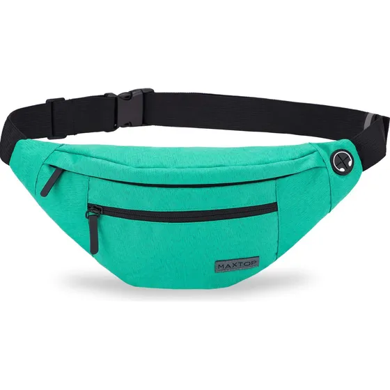 Bolso De Cintura Grande Para Deportes Negro Verde Claro
