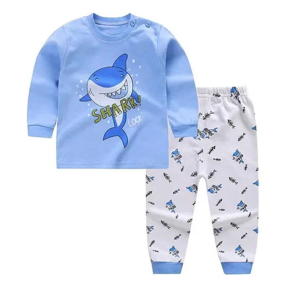 Pijama Para Bebés Y Niños 100% Algodón Manga Larga