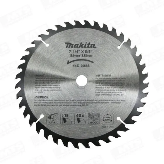 Disco Sierra 7.1/4 X 40 Dientes Makita Widia Color Gris