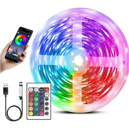 Fita Led Colorida Usb 10m Impermeável Bluethooth App Control