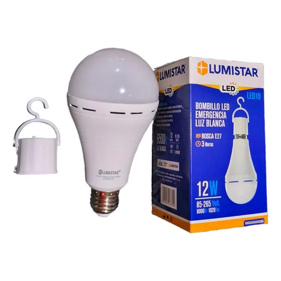 Bombillo Led Emergencia 12w 85-265v 6500°k Recargable