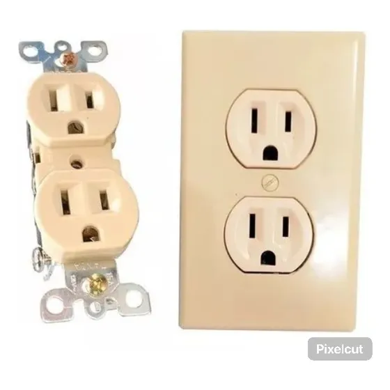 Toma Corriente Doble 270 Con Tapa Beige Pack 10