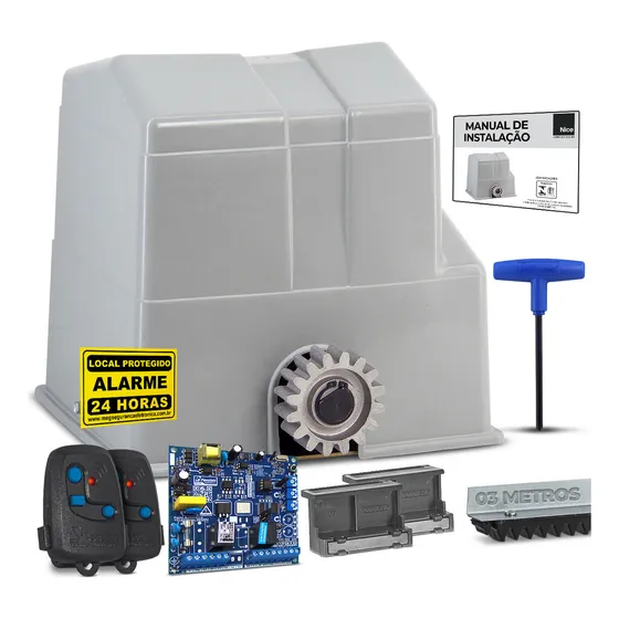 Kit Motor Deslizante Super Flash 1/2 220v Peccinin C/ 2 Tx Frequência 433 Mhz Tamanho Da Engrenagem Z16