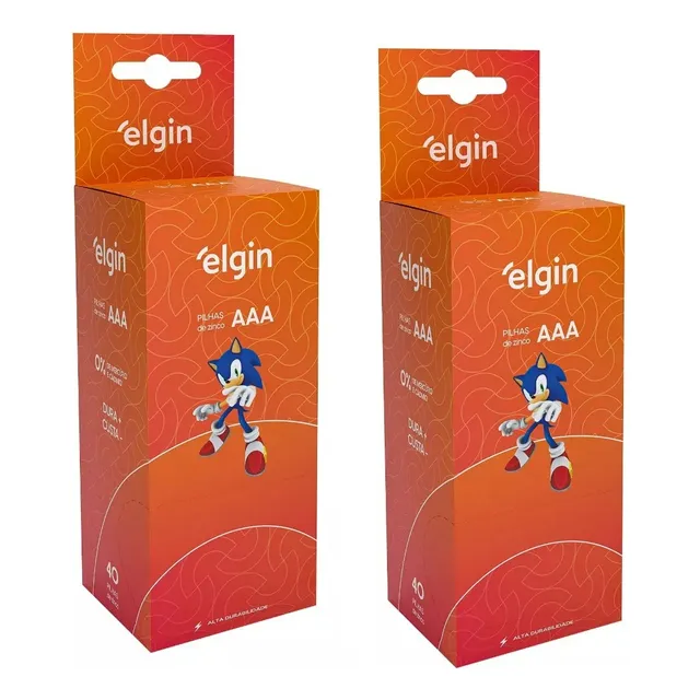 Pilha Palito Aaa Zinco Elgin Tubo 80un