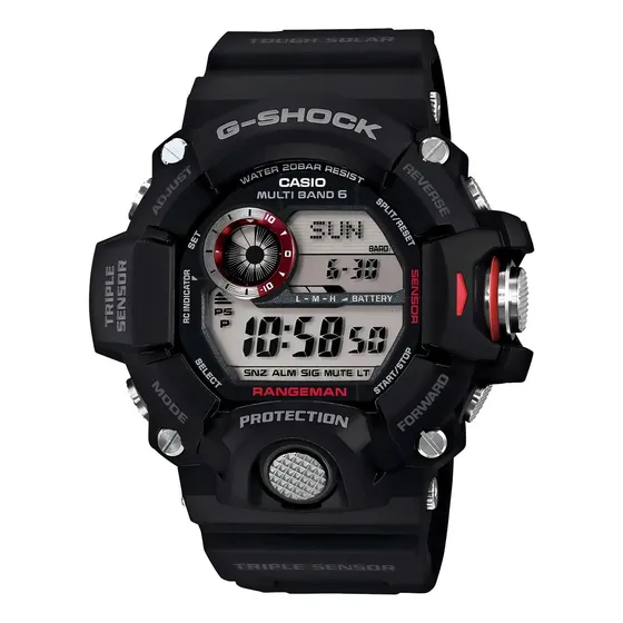 Reloj Casio G-shock Rangeman Para Caballero-gw-9400-1cr Color de la correa Negro Color del bisel Negro Color del fondo Negro