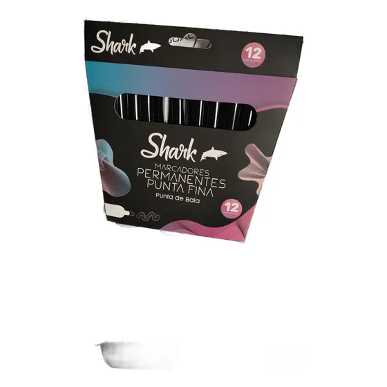 Marcador Permanente Punta Fina Shark X 12 Unidades