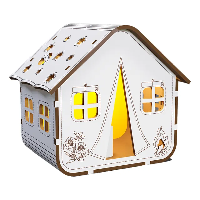 Lámpara Artesanía Casa Camper En Corte Laser Hogar Oficina