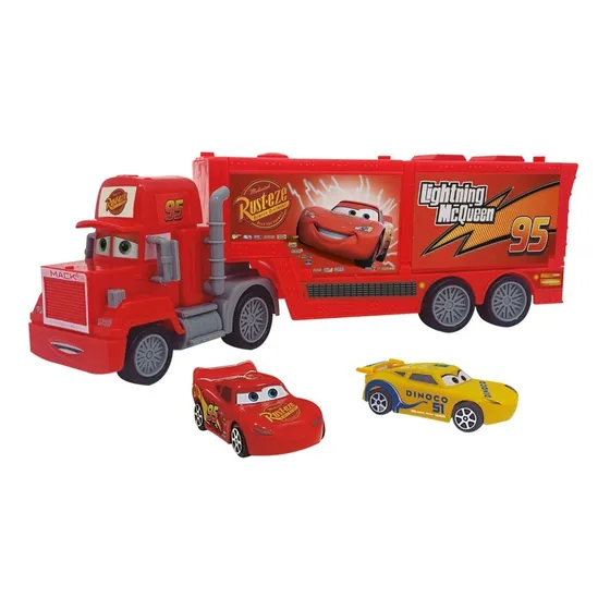 Cars Mack Camion  + 2 Autos Mcqueen Y Cruz C Guardado Ditoys