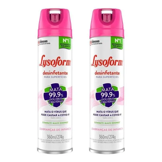Kit 2 Lysoform Aerossol Lembrança De Infância 360ml