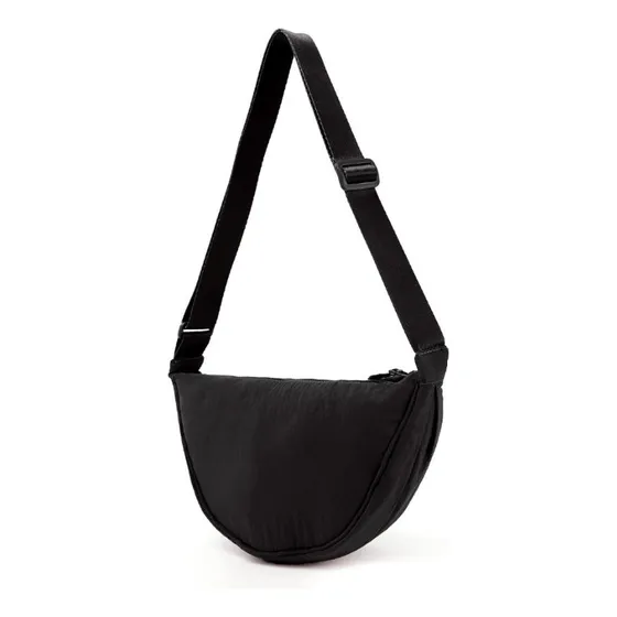 Bolsa Feminina Meia Lua Hobo Crossbody Em Nylon Ajustável