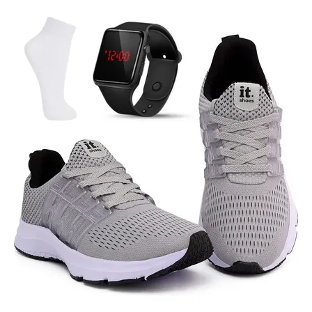Kit Tenis Feminino Academia + Relógio Digital Led + Meia