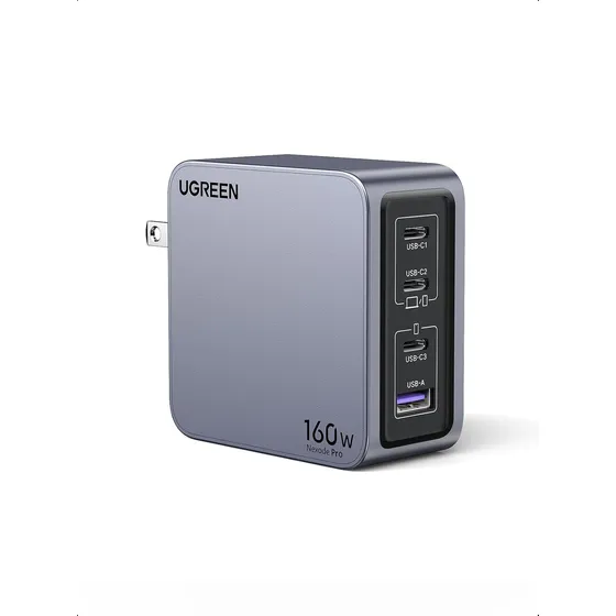 Cargador Ugreen 25876 Usb-c/usb-a 160w Gan Negro