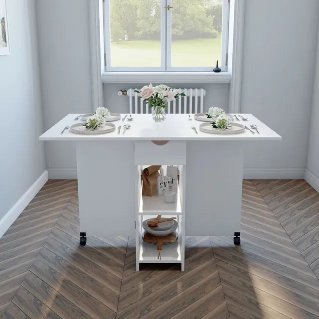 Mesa De Comedor Plegable Kuwait Blanco