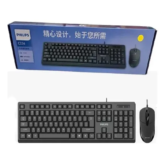 Kit De Teclado Mouse Optico Alambrico Usb Para Pc Laptop
