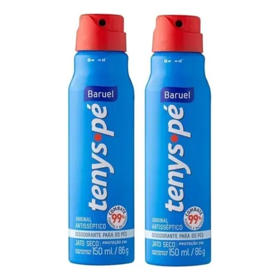 Kit 2 Talco Tenys Pé Baruel Original Acabe Com O Chulé 150ml