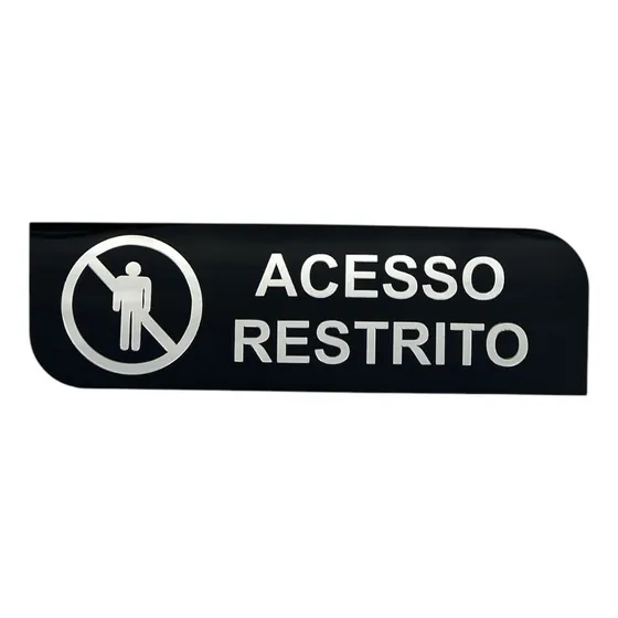 Placa Sinalização Acesso Restrito Entrada Proibida Acrílico