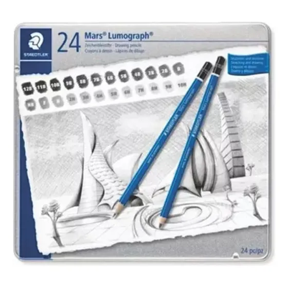 Lapices Staedtler Graduados Mars Lumograph 12b-10h X24 Lata