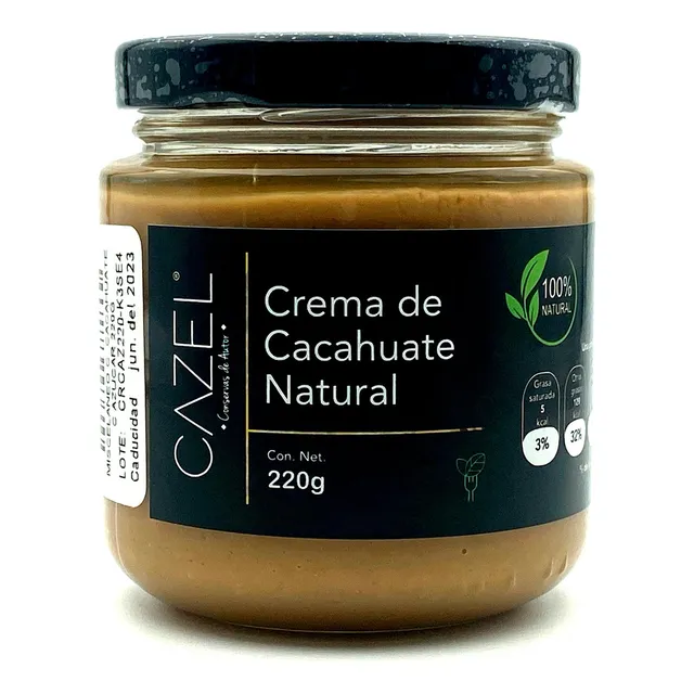 Crema De Cacahuate Oaxaqueño Con Azúcar 100% Natural 220g