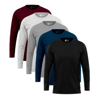 Kit 5 Camiseta Manga Longa Masculina Slim AlgodĂŁo 30.1 Zaroc Kit 5 Camiseta Manga Longa Masculina Slim AlgodĂŁo 30.1 Zaroc