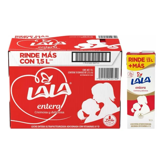 Caja 20x Leche Entera Lala Sabor Original Tetra Pack 1.5 L