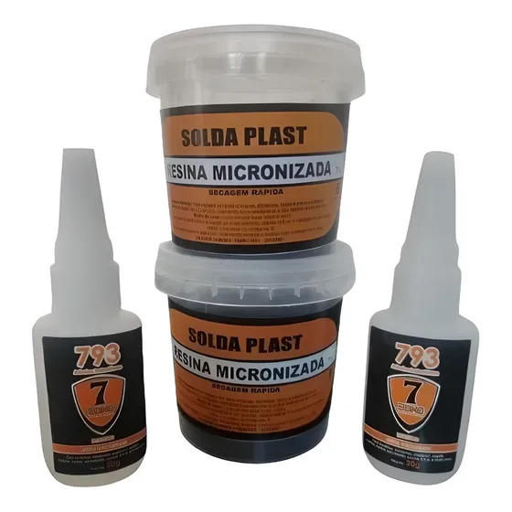 Kit 2 Solda Plástica 75g 2 Adesivos Instantâneo 20g Promoção