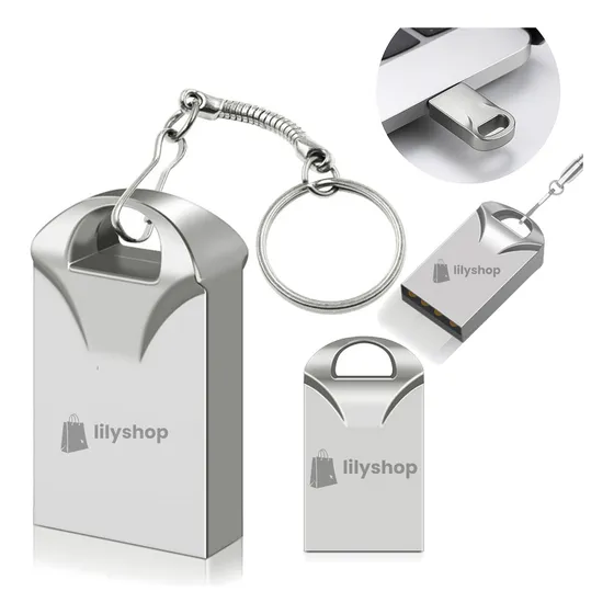 Pen Drive Mini Usb Kapbom KA-S-16 2.0 Chaveiro 16gb De Armazenamento Pc Notebook cor Prateado