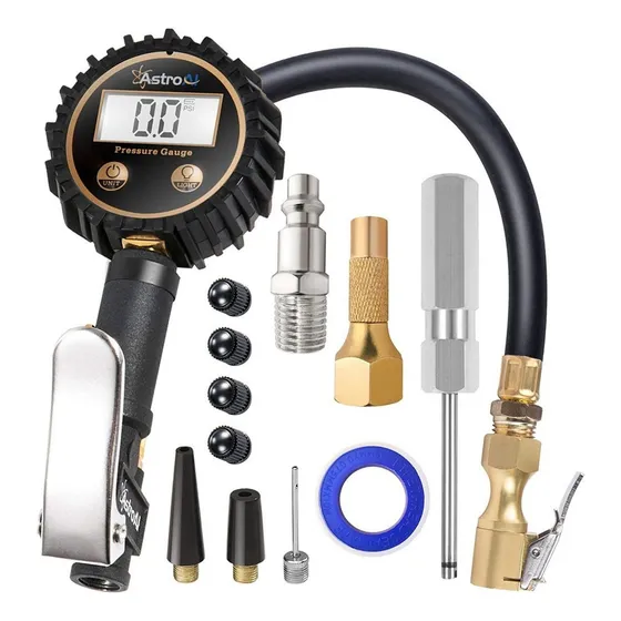Medidor De pressão digital de Pneus,medidor de Inflador Para serviço Pesado,250psi,acessórios de compressor de Ar com mangueira Trançada Inoxidáve Lastroai