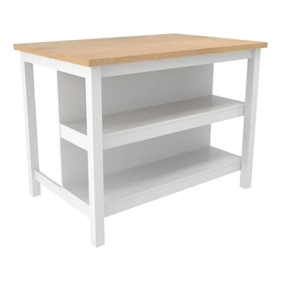 Ilha Cozinha Ditália 2 Prateleiras Branco Cd-1019