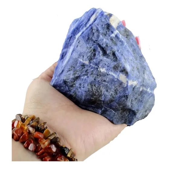 Pedra Sodalita Bruta Peça Unica 500g Pedra Natural Azul