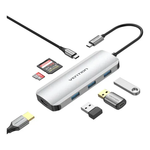 Adaptador de estação de porta USB-c 7 em 1 Vention