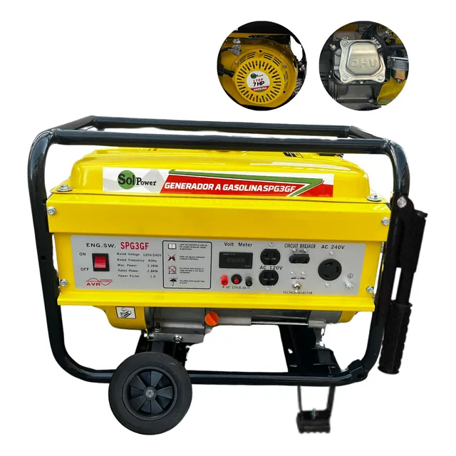 Generador Planta Electrica 3kva Solpower Spg3gf Gasolina 15l