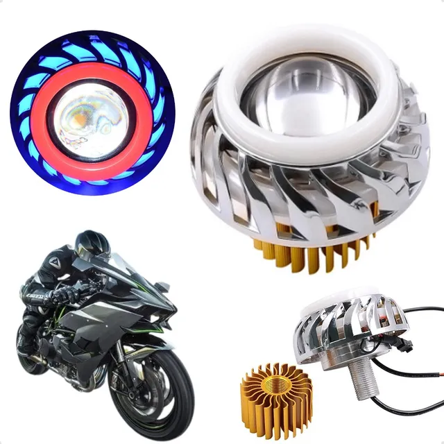 Lupa Led Faro Ojo De Angel Y Demonio Motos Auto Tipo Turbina